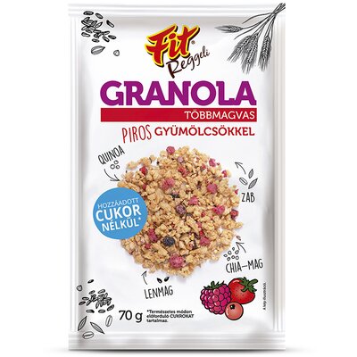 Fit reggeli granola többmagvas pirosgyümölcsökkel 70 g