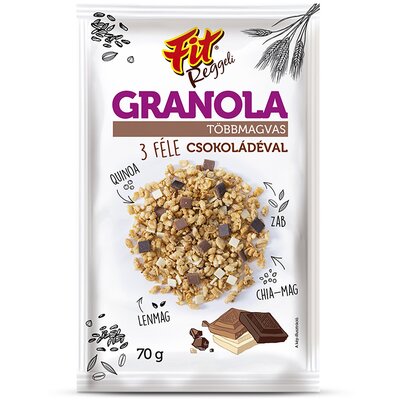 Fit reggeli granola többmagvas 3 féle csokival 70 g