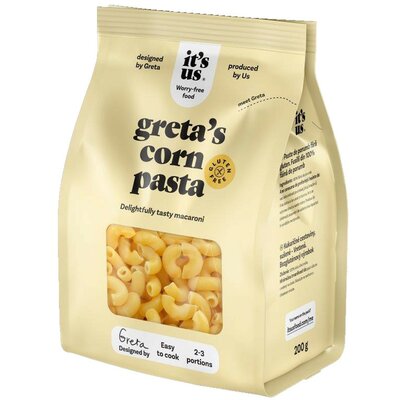 It's us greta's gluténmentes kukorica száraztészta macaroni szarvacska 200 g