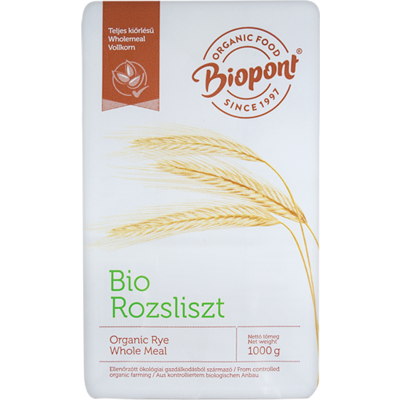 Biopont bio teljes kiőrlésű rozsliszt 1000 g