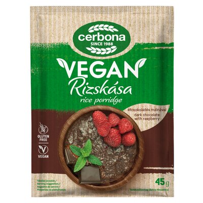 Cerbona vegán rizskása étcsoki-málna 45 g