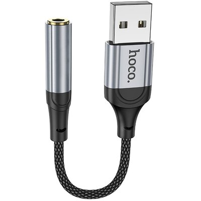 HOCO adapter AUX USB A (male) to Jack 3,5 mm (female) LS36 0,12 m fekete