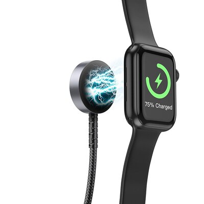 HOCO vezeték nélküli töltő 2 az 1-ben Type C Apple Watchhoz + töltőkábel Lightning PD QC 3A CW54 1,2 m fekete