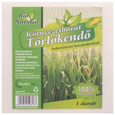 Bionatural környezetbarát törlőkendő kukoricarostból 100% natural 1 db