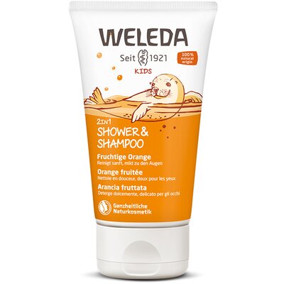 Weleda kids 2in1 gyümölcsös narancs tusfürdő és sampon 150 ml