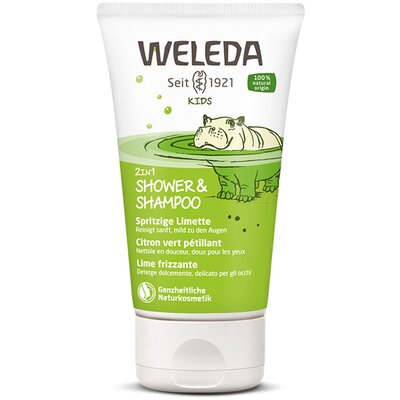 Weleda kids 2in1 pezsdítő lime gyermek tusfürdő és sampon 150 ml