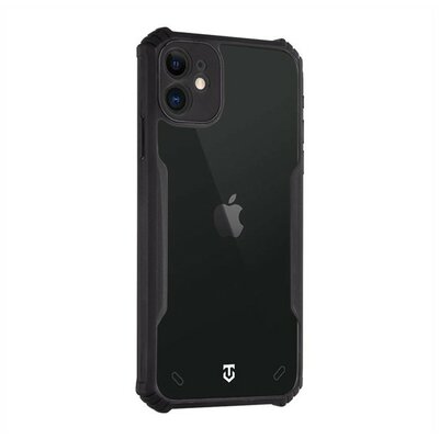 Apple iPhone 11, Szilikon tok, közepesen ütésálló, légpárnás sarok, Tactical Quantum Stealth, átlátszó/fekete