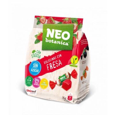 Neo Botanica stevia zselécukorka cukormentes, gluténmentes eper ízű 72 g