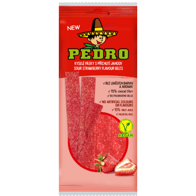 Pedro strawberry belt gumicukor vegán 80 g