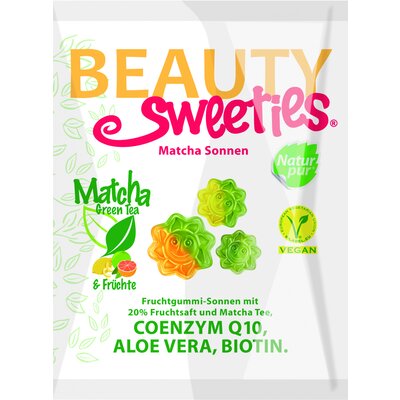 Beauty Sweeties gluténmentes vegán gumicukor matcha napocskák 125 g