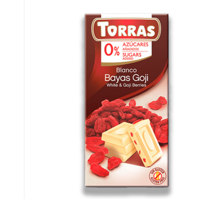 Torras glutén-és cukormentes fehércsokoládé goji bogyó 75 g