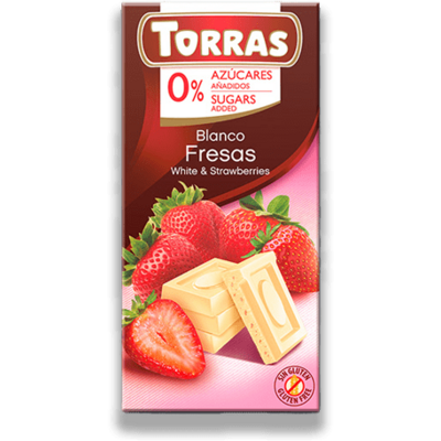 Torras glutén-és cukormentes fehércsokoládé eper 75 g