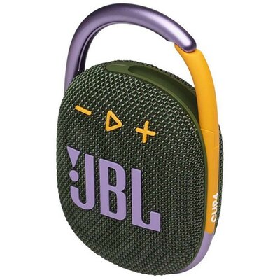 JBL JBLCLIP4SQUAD JBL CLIP4 bluetooth hordozható hangszóró (v5.1, 1050mAh belső akkumulátor, 5W, IPX67 vízálló, terep minta) ZÖLD