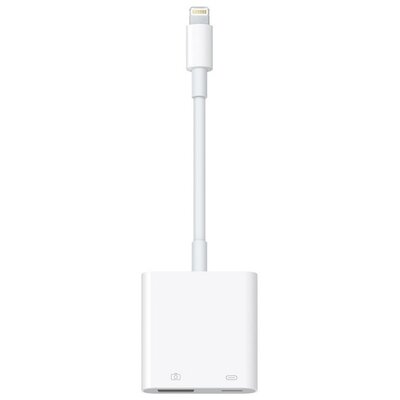 APPLE MX5J3ZM/A APPLE adapter kábel (USB 3.0+lightning aljzat - lightning, 12cm) fehér