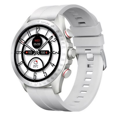 HAYLOU SOLAR PRO SILVER HAYLOU SOLAR PRO okosóra (49mm, szilikon szíj, fém ház, aktivitásmérő, vízálló, 100+ sport mód) EZÜST