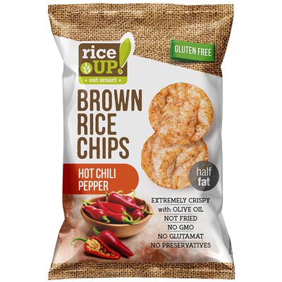 Rice Up barna rizs chips csípős chili ízű 60 g