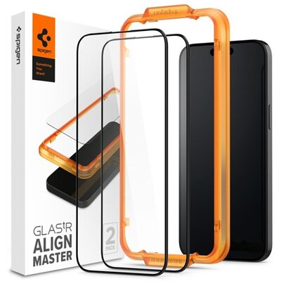 SPIGEN AGL06886 SPIGEN ALM FC képernyővédő üveg 2db (2.5D, extra karcálló, 9H, ultravékony, színkiemelés) ÁTLÁTSZÓ [Apple iPhone 16 Plus 5G]