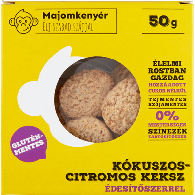 Majomkenyér kókuszos-citrusos keksz 50 g