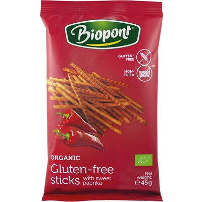 Biopont bio gluténmentes sóspálcika paprikás 45 g