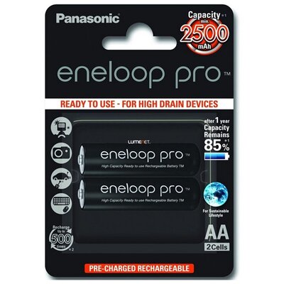 PANASONIC BK-3HCDE/2BE_N PANASONIC ENELOOP PRO elem (AA, BK-3HCDE, 1.2V, 2500mAh Ni-MH, újratölthető) 2db/csomag