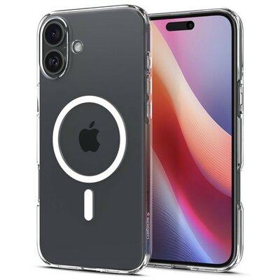 Apple iPhone 16 Plus, Szilikon tok, Magsafe töltővel kompatibilis, Spigen Liquid Crystal Mag, átlátszó