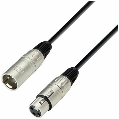 Adam Hall 3 STAR MMF 0050 XLR Összekötőkábel [1x XLR dugó, 3 pólusú - 1x XLR alj, 3 pólusú] 0.5 m Fekete