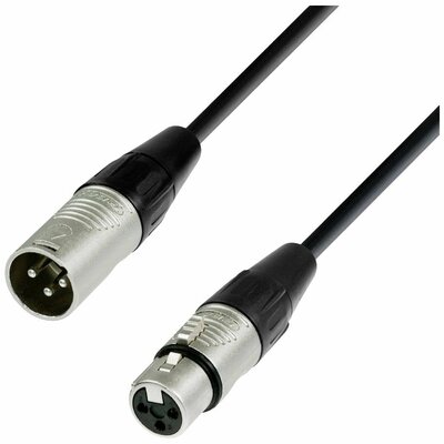 Adam Hall 4 STAR DMF 0050 DMX XLR Összekötőkábel [1x XLR dugó, 3 pólusú - 1x XLR alj, 3 pólusú] 0.5 m Fekete