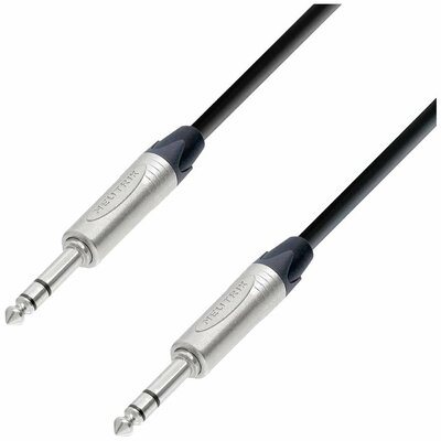 Adam Hall 5 STAR BVV 0300 Jack Audio Csatlakozókábel [1x Jack dugó, 6,3 mm-es (sztereo) - 1x Jack dugó, 6,3 mm-es (sztereo)] 3 m Fekete