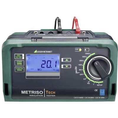 Gossen Metrawatt METRISO TECH Szigetelésmérő műszer Kalibrált (DAkkS) 50 V, 100 V, 250 V, 500 V, 1000 V 199 GΩ