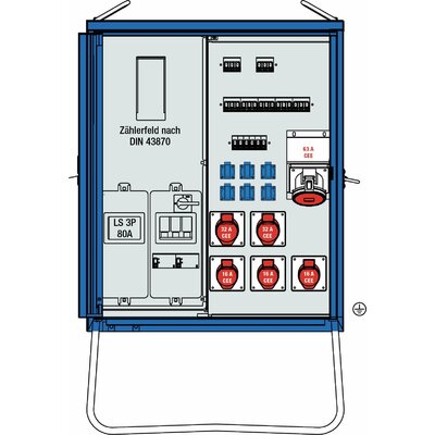 AS Schwabe A-V-E 1 55 kVA Elektromos elosztó 61831 400 V 63 A