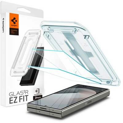 Samsung Galaxy Z Fold6 SM-F956B, Kijelzővédő fólia, ütésálló fólia az íves részre nem hajlik rá!), Tempered Glass (edzett üveg), tükröződésmentes, Előlapi kijelzőre, Spigen Ez Fit Anti-Reflection, Clear, 2 db / csomag