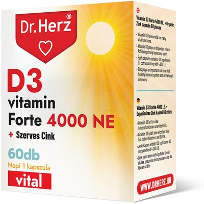 Dr.herz d3-vitamin 4000NE+szerves cink kapszula 60 db