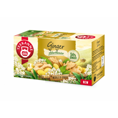 Teekanne world of ginger bodzavirág ízű gyömbértea 20x1,75g 35 g