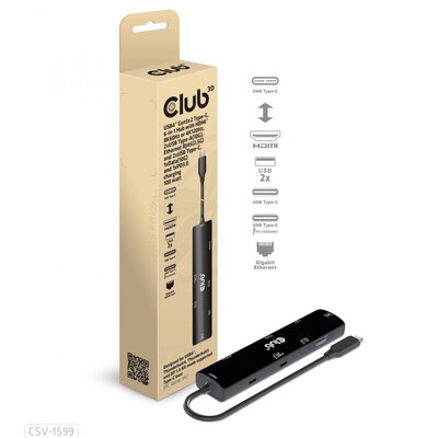 club3D USB-C® dokkoló állomás CSV-1599 Alkalmas (márka): univerzálny USB-C® tápellátás