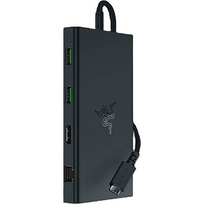 RAZER USB-C® dokkoló állomás USB-C® Dock Alkalmas (márka): univerzálny USB-C® tápellátás, Beépített kártyaolvasóval