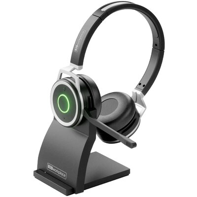 B2Bworkplace BUSINESS START Számítógép B osztályos áru (sérült/hiányos csomagolás) On Ear headset Bluetooth® Stereo Fekete Headset, Töltő- dokkoló állomással,