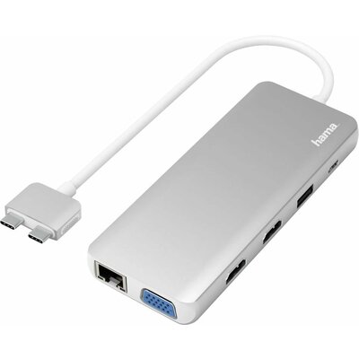 Hama USB-C® dokkoló állomás Alkalmas (márka): Apple MacBook Töltési funkcióval, USB-C® tápellátás