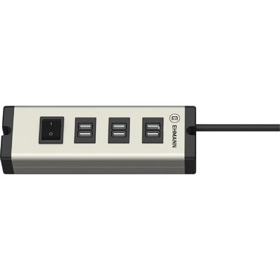 Ehmann USB Multilader 6-Port 6,3 A USB-s töltőállomás Aljzat dugó Kimenetek száma: 6 x USB