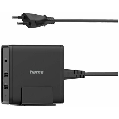 Hama USB-s töltőállomás 65 W Beltér Kimeneti áram (max.) 3000 mA Kimenetek száma: 3 x USB-A, USB-C®