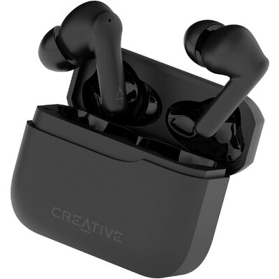 Creative Zen Air 2 In Ear fejhallgató Bluetooth® Fekete Izzadásálló, Vízálló, Elemtöltés kijelzés, Töltő- dokkoló állomással