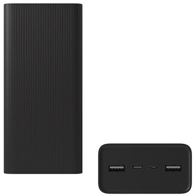 XIAOMI BHR9126GL XIAOMI vésztöltő 2 USB+Type-C+microUSB aljzat (30000mAh, 18W, gyorstöltő) FEKETE [TCL 4043 4G, Honor 200 Smart 5G, TCL 50 NxtPaper 5G]