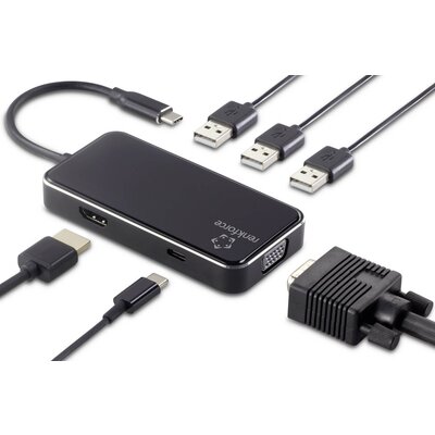 Renkforce USB-C® dokkoló állomás RF-HUB-230 Alkalmas (márka): univerzálny USB-C® tápellátás