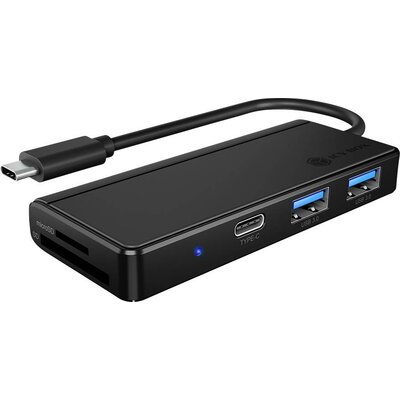 ICY BOX USB-C® dokkoló állomás IB-HUB1423CR-C3, ext. USB 3.0 HUB mit Kartenleser, USB-C zu 2x USB-A, 1x USB-C, Alkalmas (márka): univerzálny Beépített