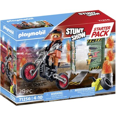 Playmobil® Stuntshow Kezdőcsomag mutatványos motorkerékpár tűzfallal 71256