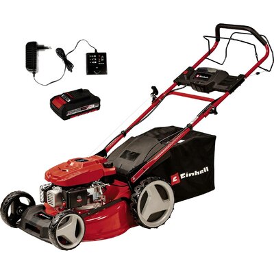 Einhell GC-PM 46 SM HW-E Li Power X-Change Benzin Fűnyíró Töltővel, Akkuval, Hásó kidobó 2000 W 18 V Vágási szélesség (max.) 46 cm Alkalmas 1400 m²-ig