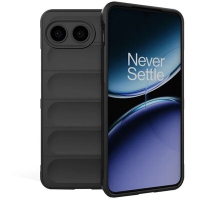 Szilikon telefonvédő (ütésállóság, kameravédő, 3D) FEKETE [OnePlus Nord 4 5G]