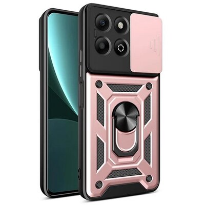 Defender szilikon telefonvédő (ütésállóság, tartógyűrű, kameravédő) ROZÉARANY [Honor X6b]