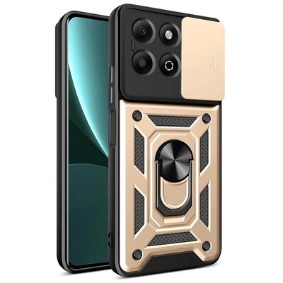 Defender szilikon telefonvédő (ütésállóság, tartógyűrű, kameravédő) ARANY [Honor X6b]