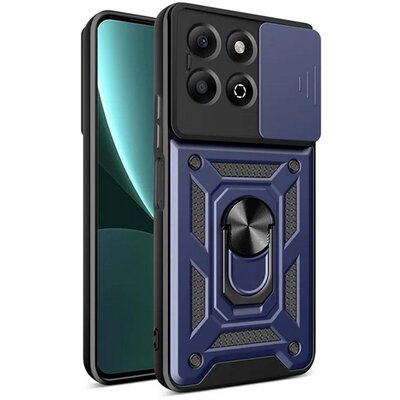 Defender szilikon telefonvédő (ütésállóság, tartógyűrű, kameravédő) SÖTÉTKÉK [Honor X6b]