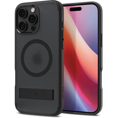 SPIGEN ACS08377 SPIGEN ULTRA HYBRID S műanyag telefonvédő (ütésállóság, légpárnás keret, kitámasztó, MagSafe) FEKETE [Apple iPhone 16 Pro Max 5G]